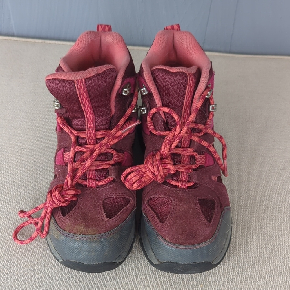 L.L. Bean Kids Burgundy and Gray Boots